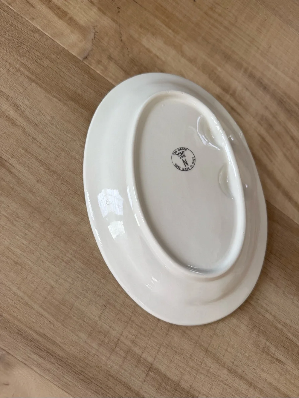 Italian  White Ceramic Serving Platter with Hand-Painted Yellow and Orange Fruit